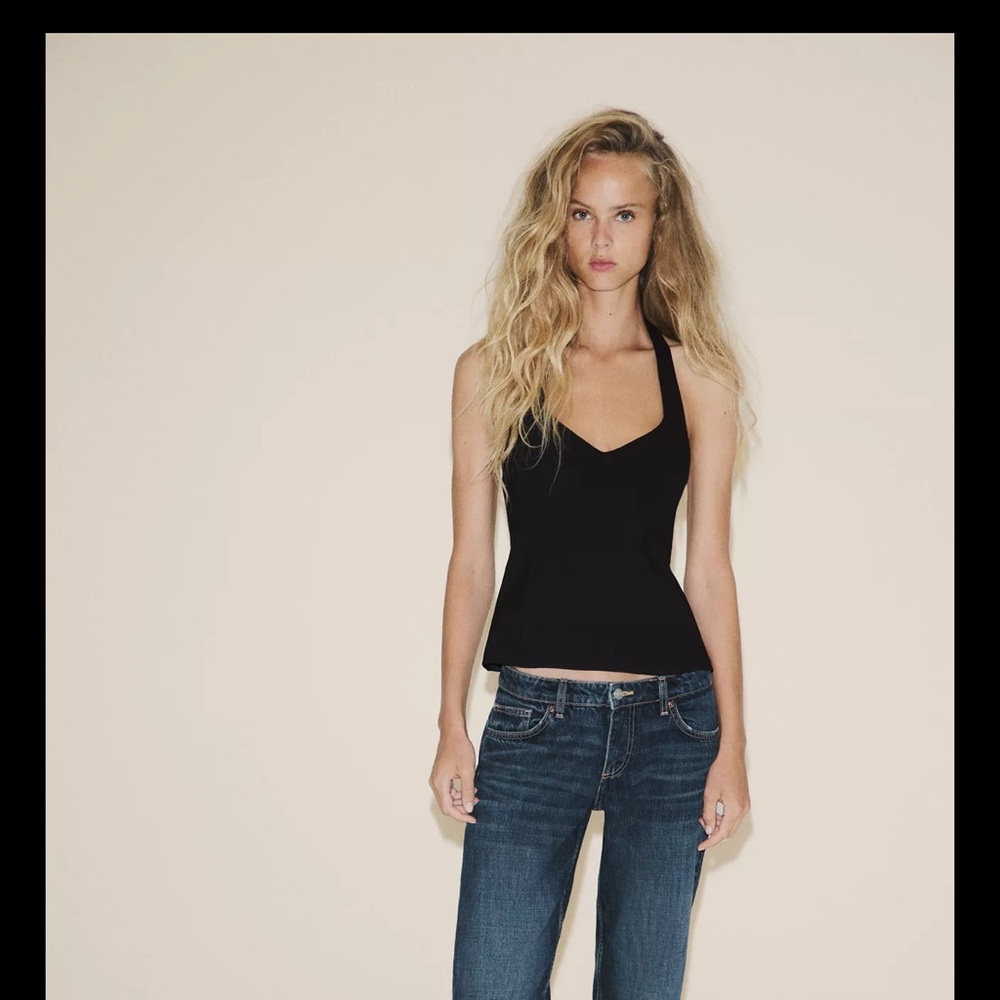 Zara halter back bow top